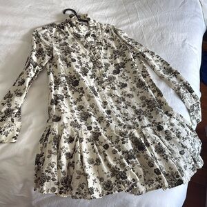 Tuckernuck XS faded rose print shirt dress